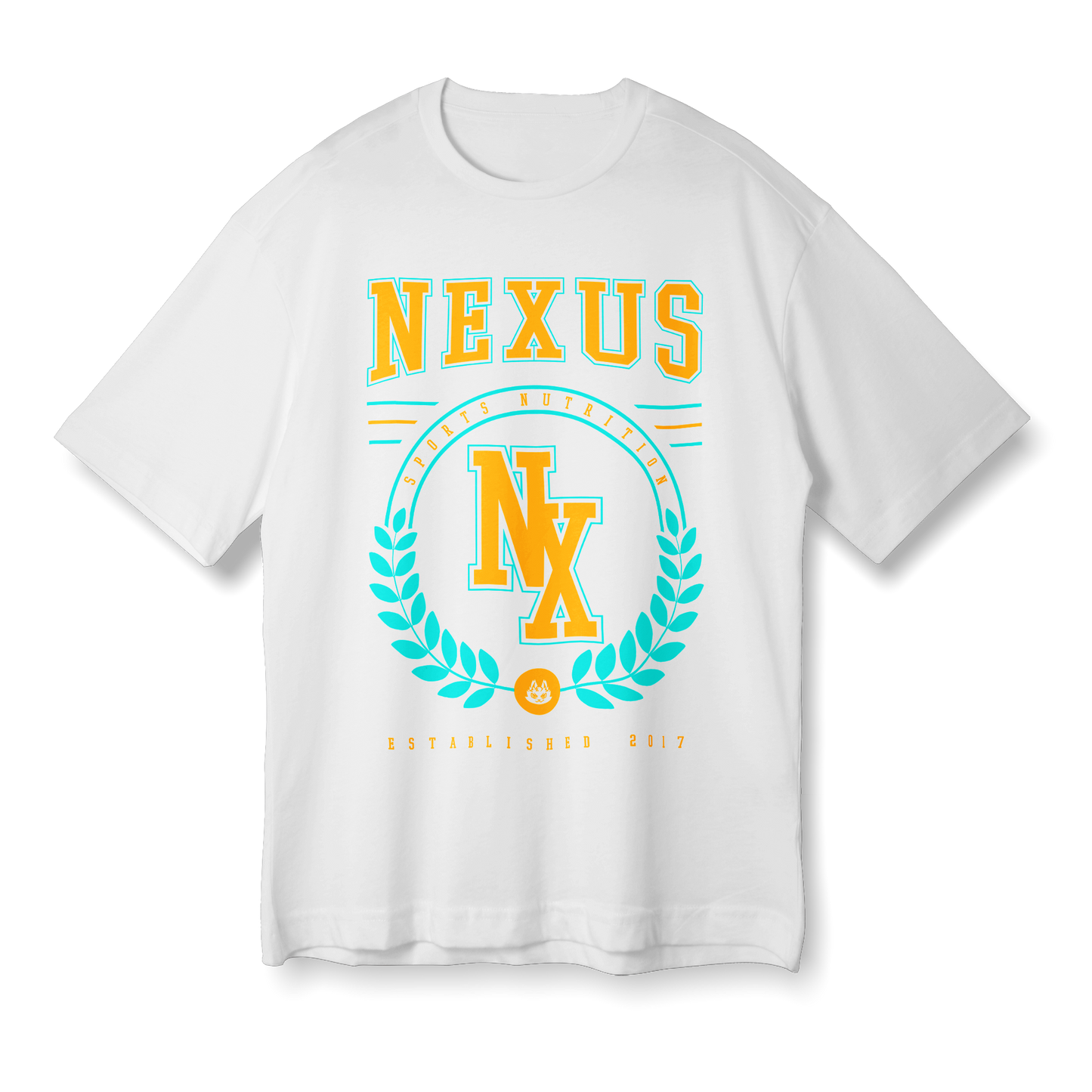 Nexus Oversized College Tee: Yellow/Teal
