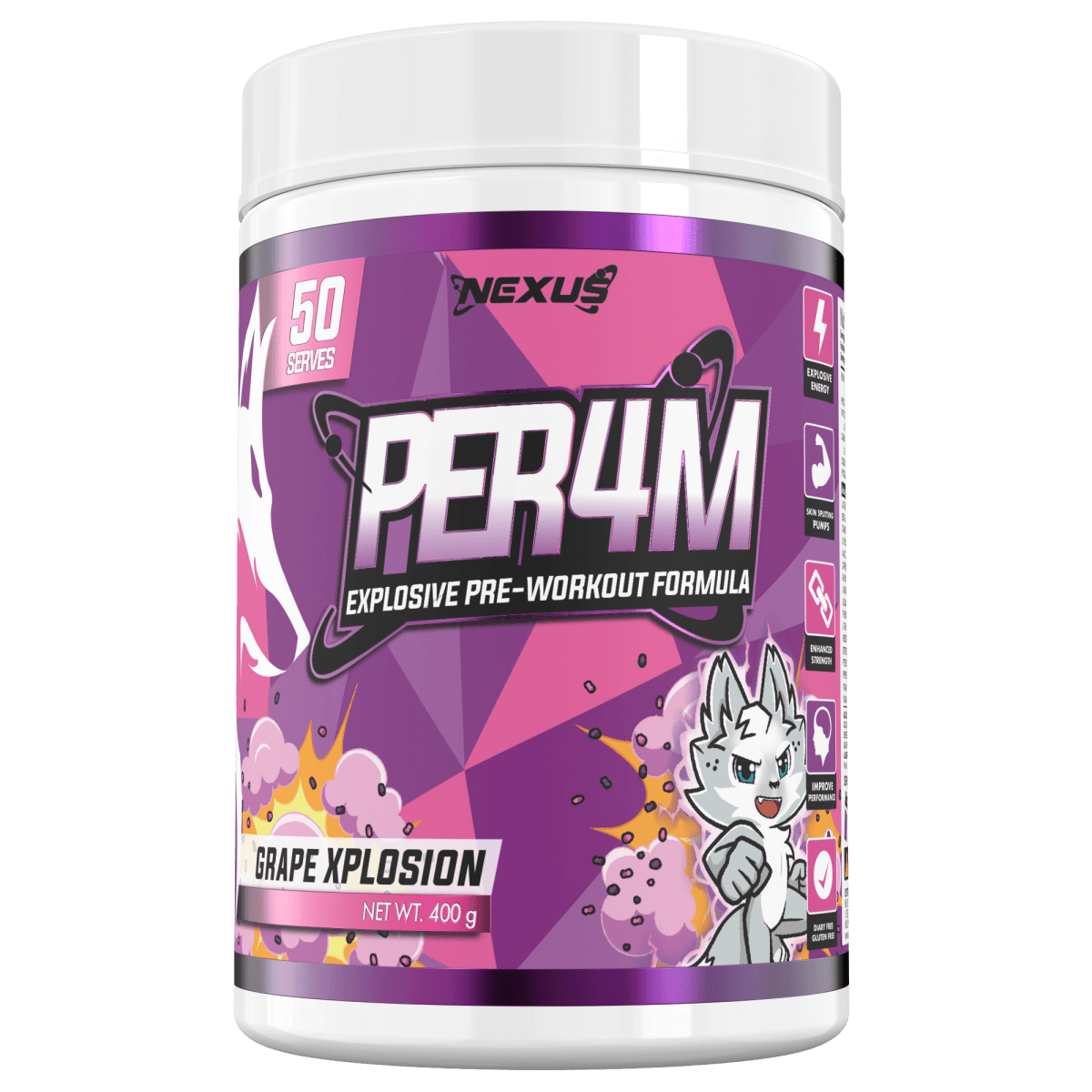 PER4M Pre-Workout: Grape Xplosion - Nexus Sports Nutrition