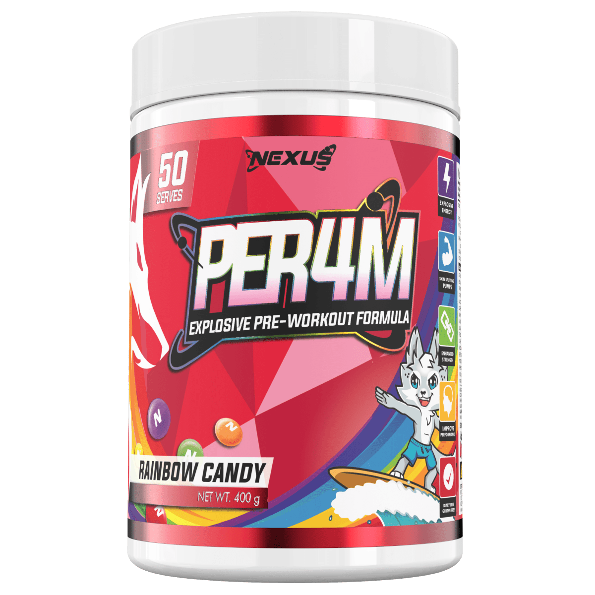 PER4M Pre-Workout: Rainbow Candy - Nexus Sports Nutrition