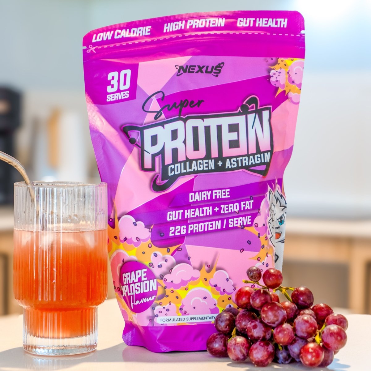 Super Protein Water: Grape Xplosion (30 Serves) - Nexus Sports Nutrition