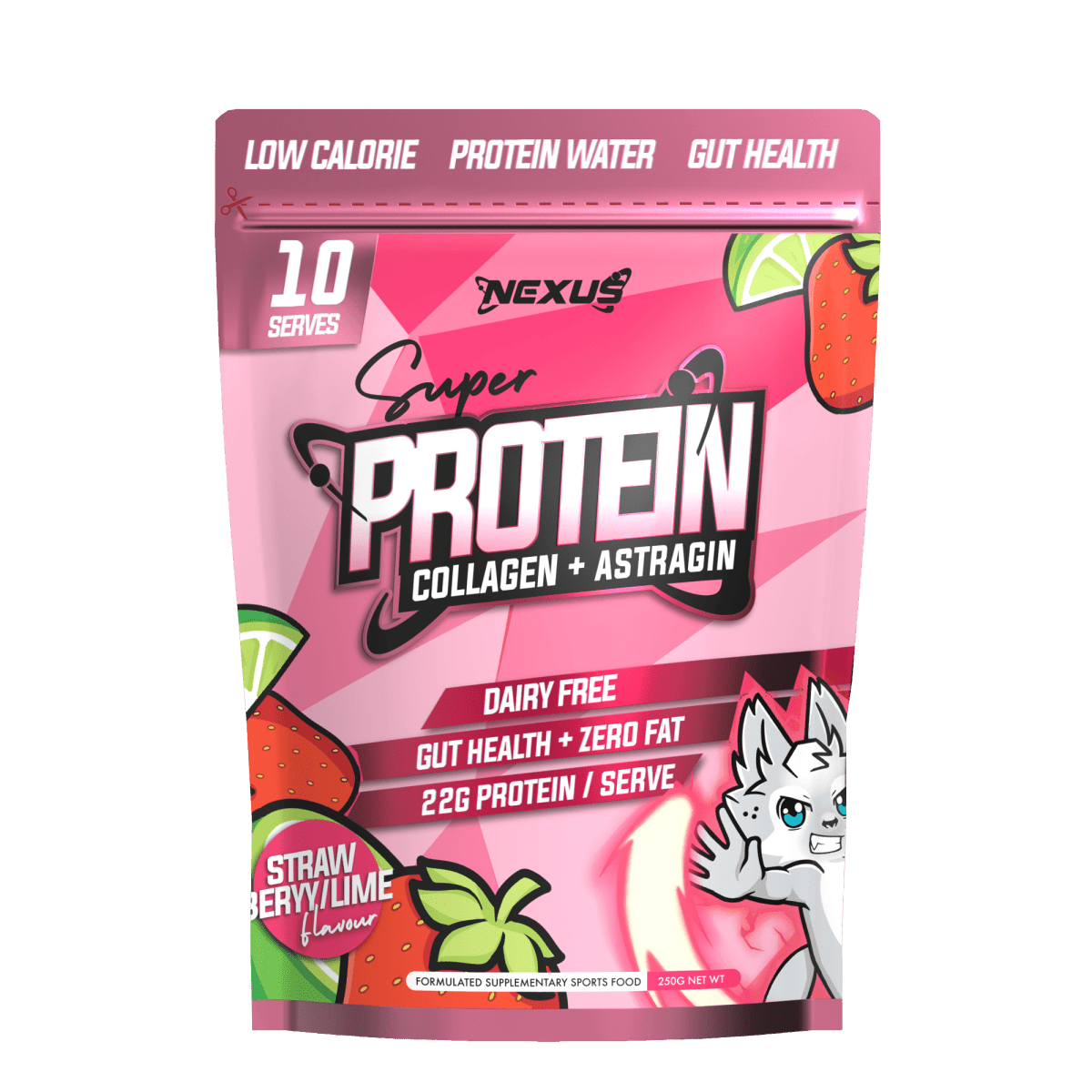 Super Protein Water: Strawberry Lime (10 Serves) - Nexus Sports Nutrition