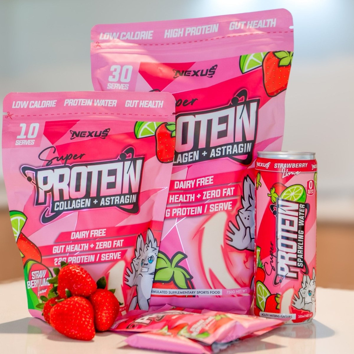 Super Protein Water: Strawberry Lime (10 Serves) - Nexus Sports Nutrition